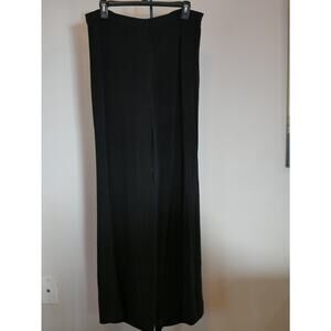 Lauren Ralph Lauren 100% Silk Black Wide Leg Pants Size 12